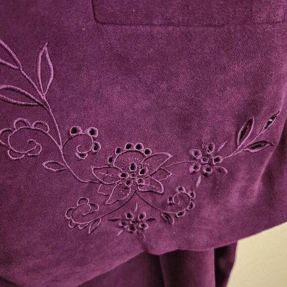 Studio 1 Petites Vintage Plum Micro Suede Pant Suit Size 10p - Picture 6 of 8
